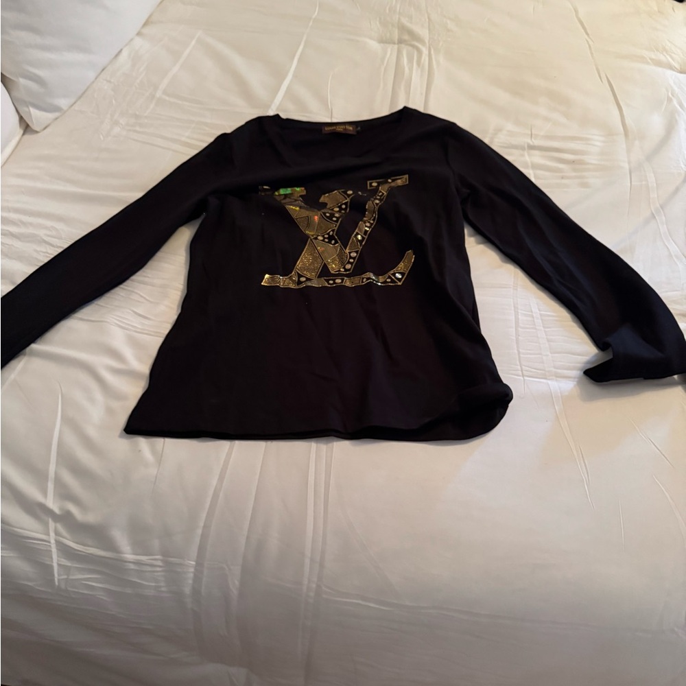 Louis Vuitton Black and Gold Fabric